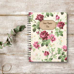 motif rose victorien vintage nom personnalisé