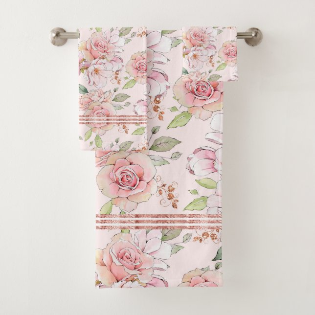 Motif rose vintage rose doux (En situation)