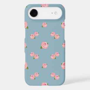 Motif Roses Roses sur Bleu