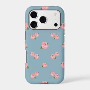 Motif Roses Roses sur Bleu