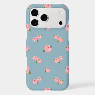 Motif Roses Roses sur Bleu