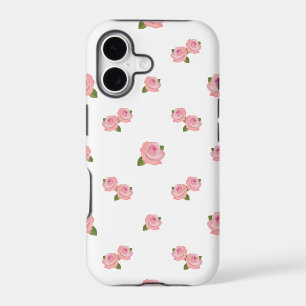 Motif Roses Roses sur Fond Blanc