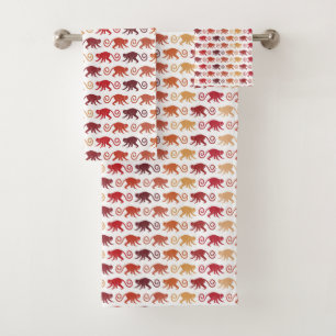 Motif rouge de singes