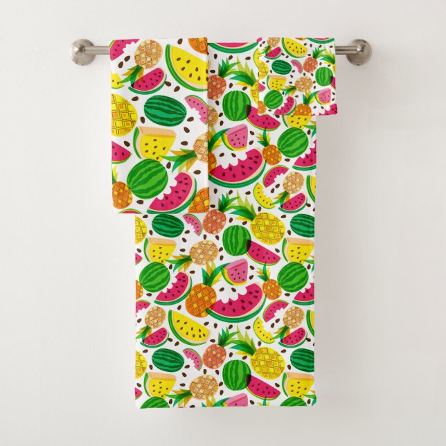 Motif rouge et jaune de fruit tropical (En situation)