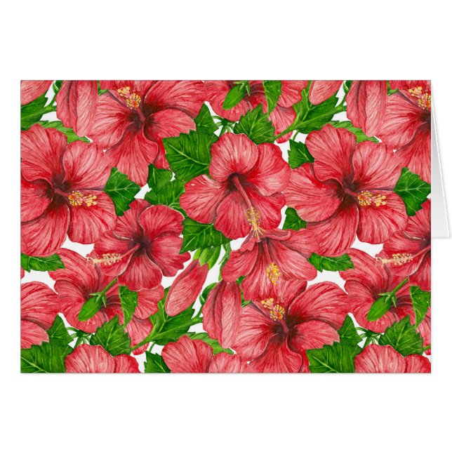 Motif rouge hibiscus II (Devant horizontal)