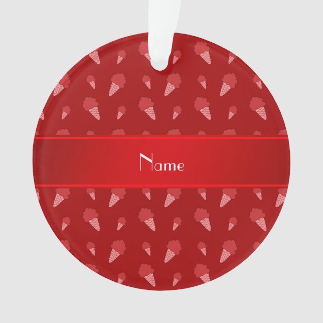 Motif rouge nommé personnalisé de crème glacée (devant)