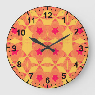 Motif rouge orange jaune~ HORLOGE