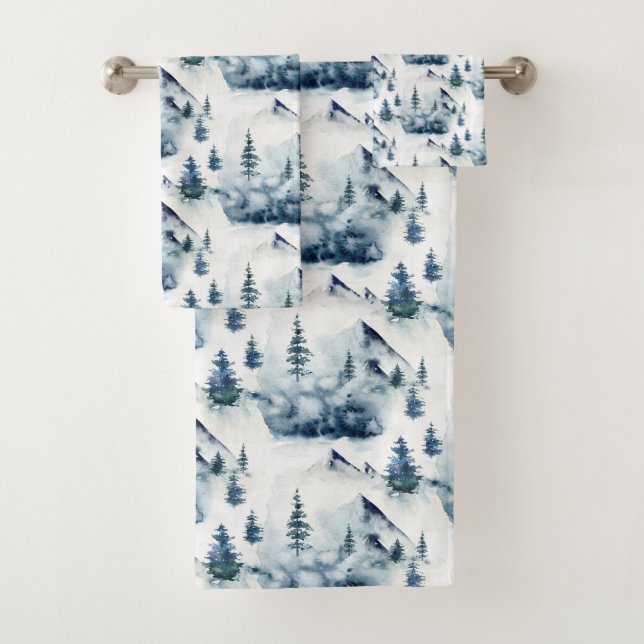Motif Rustique Winter Blue Mountain (En situation)