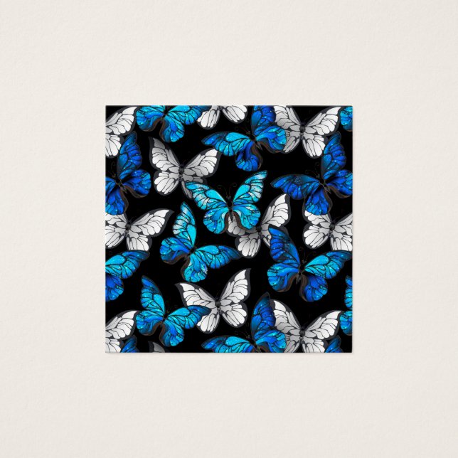 Motif sans couleur foncée avec papillons bleus Mor (Devant)