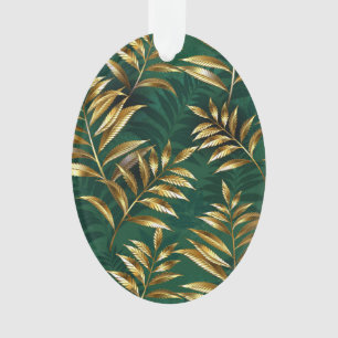 Motif sans couture avec des fougères dorées