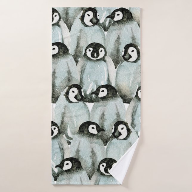 Motif sans couture avec des pingouins mignons (Serviette de bain)