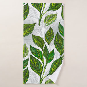 Motif sans couture avec Feuilles de thé vert