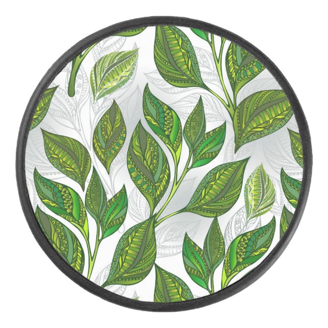 Motif sans couture avec Feuilles de thé vert (Devant)