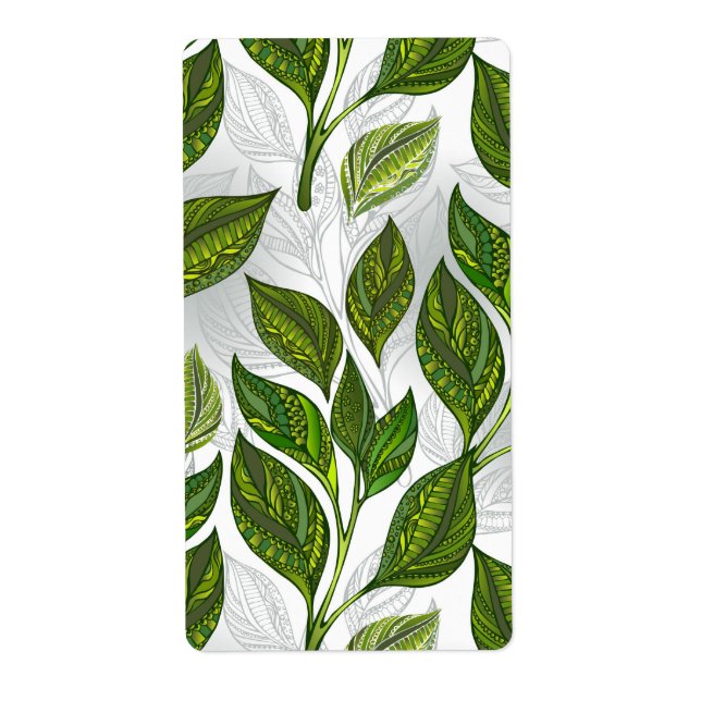 Motif sans couture avec Feuilles de thé vert (Devant)