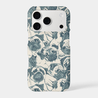 Motif sans couture de chien Pug mignon