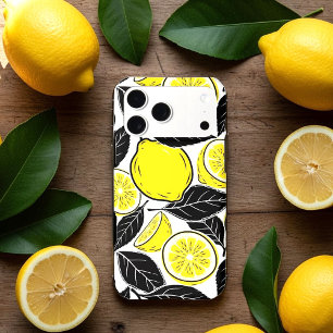 Motif sans couture de feuilles de citron gras mode