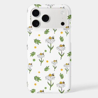 Motif sans couture de jolie marguerite et abeille