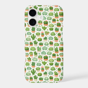 Motif sans couture de plante succulente mignonne