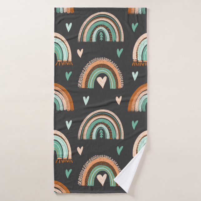 Motif sans couture des coeurs dessinés à la main e (Serviette de bain)