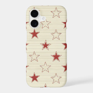 Motif sans couture étoilé rouge et blanc patriotiq