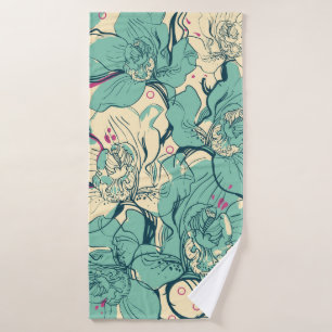 motif sans couture fleurie avec orchidées bleues,