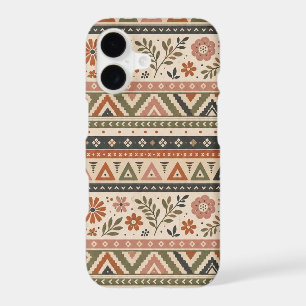 Motif sans couture géométrique floral Boho Folk