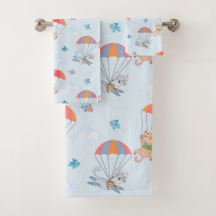 Motif sans couture Skydiver Cat