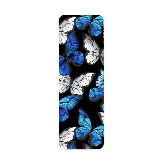 Motif sans couture sombre avec Morpho papillons bl (Devant)