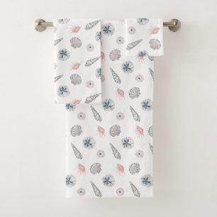 Motif Seashell Beach Blue et PInk