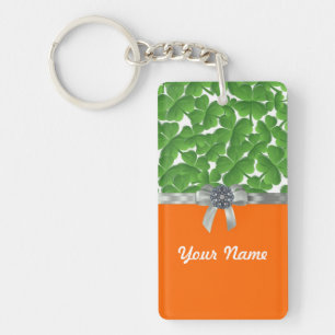 Motif shamrock vert et orange