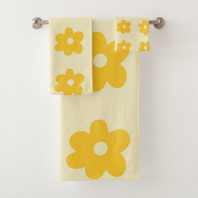 Motif simple à fleurs rétro jaune tropicale (En situation)