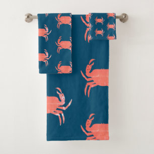 Motif Simple Crabe Océan  Navy Grunge