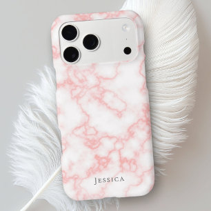 Motif simple en marbre rose féminin avec nom