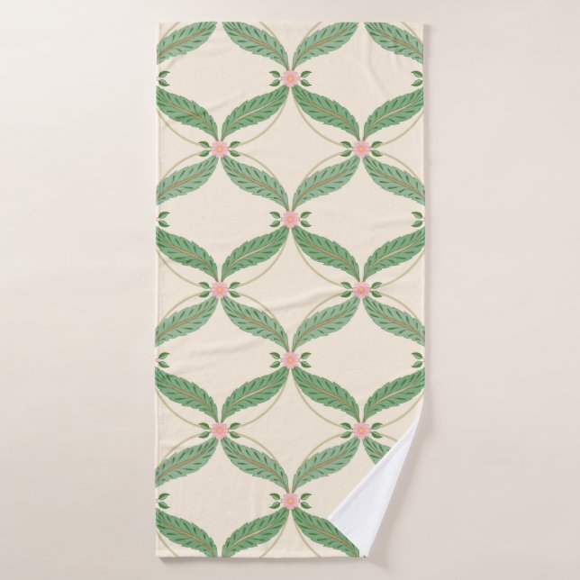 Motif simple et transparent. Grille de feuilles et (Serviette de bain)