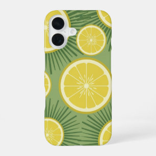 Motif Soleil Citron Vintage iPhone 16 Case