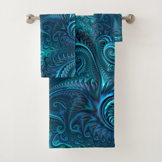 Motif spiral bleu et Turquoise Octopus Tentacles (En situation)