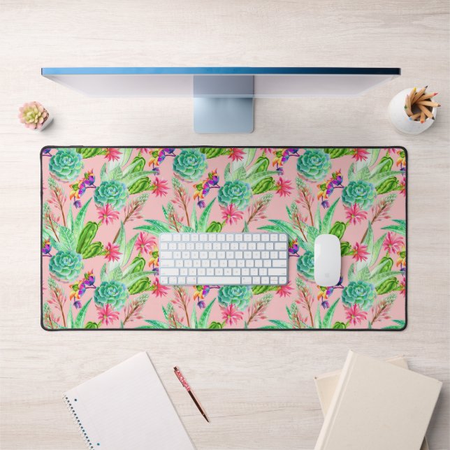 Motif Succulent de l'aquarelle en floraison (Bureau 1)