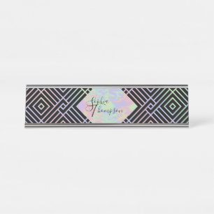 Motif symétrique holographique moderne - Plaque de