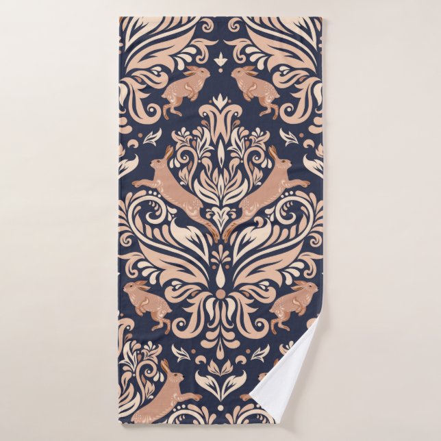Motif symétrique sans couture dans le style Damask (Serviette de bain)