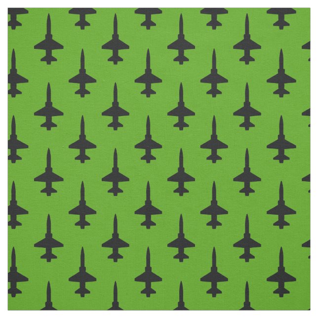 Motif Talon T-38 noir sur tissu vert (Échantillon)
