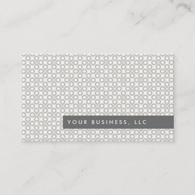 Motif Tan Clover/Gris Bar Carte de visite Design (Devant)