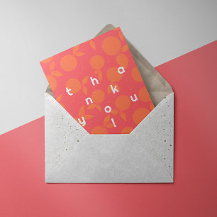 Motif Tangerine - Carte de remerciements rose et o