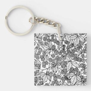 Motif tiré à la main des framboises