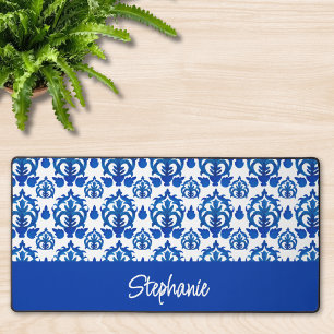 Motif Toile de Jouy Bleu Monogramme Nom