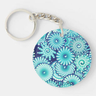 Motif tourbillon fractal, nuances bleu denim
