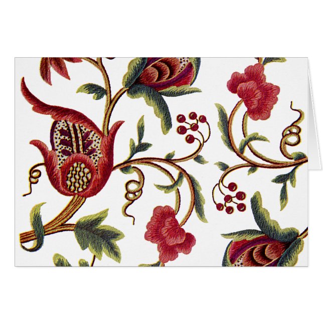 Motif traditionnel de broderie jacobéenne (Devant horizontal)