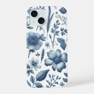 Motif traditionnel de porcelaine fine à fleurs ble