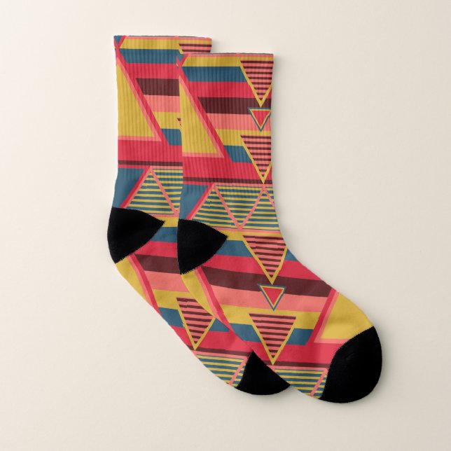 Motif triangle coloré panafricain Unisex (Paire)