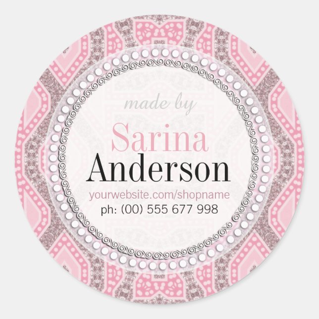 Motif Tribal Batik Rose Fabriqué Par Des Stickers  (Devant)