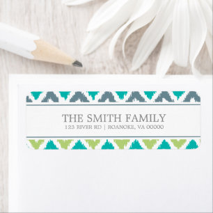 Motif tribal de zigzag vert turquoise gris
